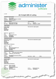 Air Freight Bill of Lading