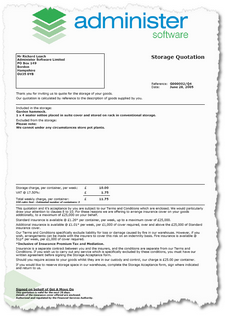 Storage Quotation - FSA