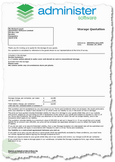 Storage Quotation - Liability