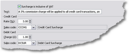 Surcharge Defaults