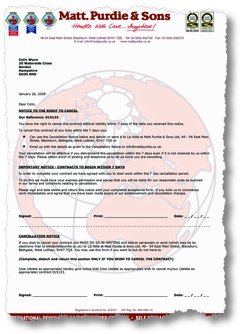 Notice to the Right to Cancel